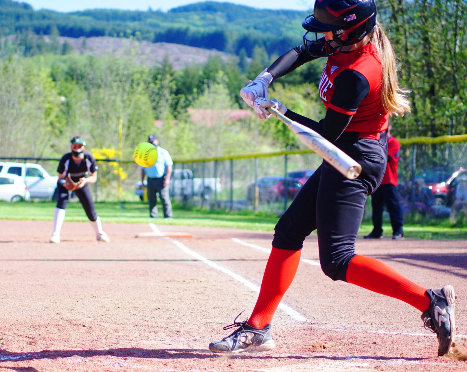 Olivia Sprague hits Clatskanie softball